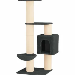 vidaXL Kattenboom met sisal krabpalen Donkergrijs 137 cm