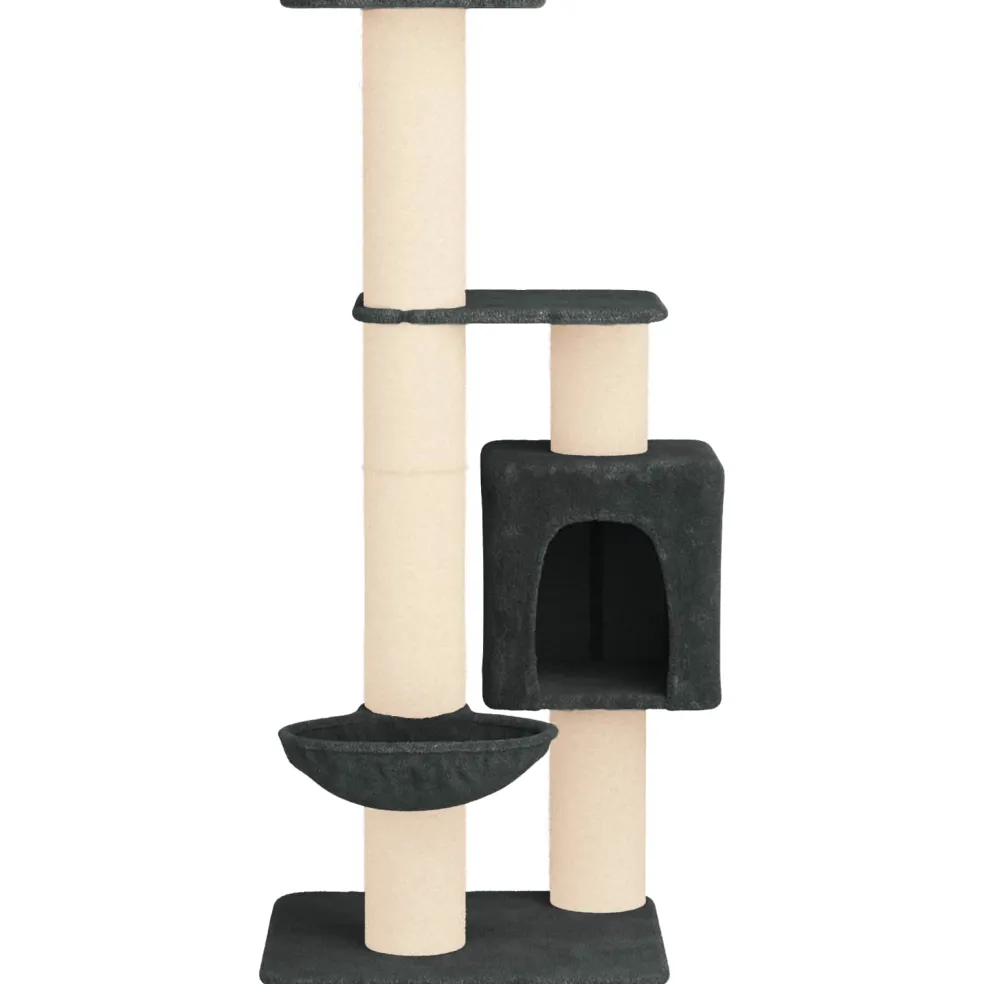 vidaXL Kattenboom met sisal krabpalen Donkergrijs 137 cm