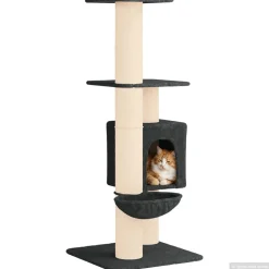 vidaXL Kattenboom met sisal krabpalen Donkergrijs 137 cm