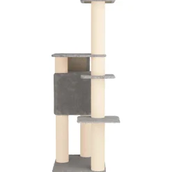 vidaXL Kattenboom met sisal krabpalen Lichtgrijs 183 cm