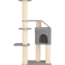 vidaXL Kattenboom met sisal krabpalen Lichtgrijs 183 cm