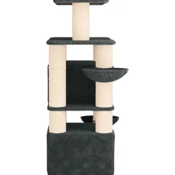 vidaXL Kattenboom met sisal krabpalen Donkergrijs 147 cm 2 st