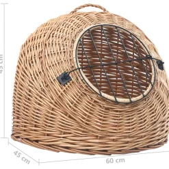 vidaXL Kattendrager 60x45x45 cm natuurlijk wilgenhout