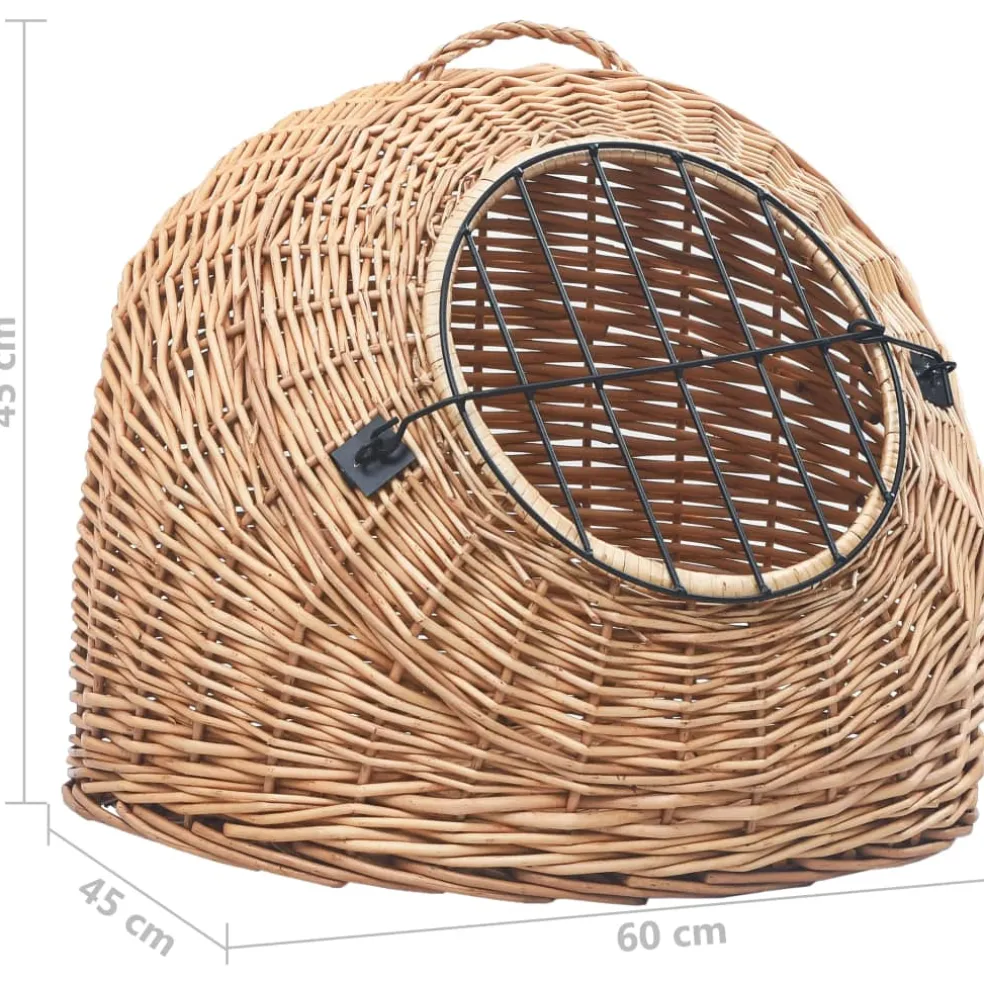 vidaXL Kattendrager 60x45x45 cm natuurlijk wilgenhout