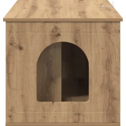 vidaXL Kattenhuis Ambachtelijk eiken 85 x 55 x 50,5 cm Bewerkt hout