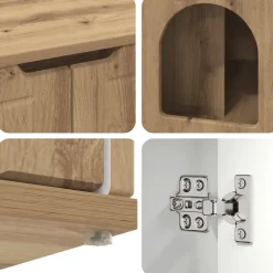 vidaXL Kattenhuis Ambachtelijk eiken 85 x 55 x 50,5 cm Bewerkt hout