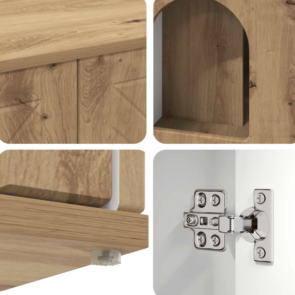 vidaXL Kattenhuis Artisanaal eiken 85 x 55 x 50,5 cm Bewerkt hout