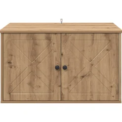 vidaXL Kattenhuis Artisanaal eiken 85 x 55 x 50,5 cm Bewerkt hout