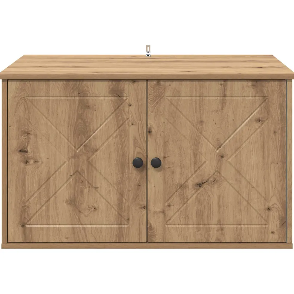 vidaXL Kattenhuis Artisanaal eiken 85 x 55 x 50,5 cm Bewerkt hout