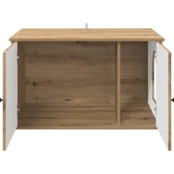 vidaXL Kattenhuis Artisanaal eiken 85 x 55 x 50,5 cm Bewerkt hout