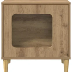vidaXL Kattenhuis Artisanaal eiken 51 x 30 x 52 cm Bewerkt hout