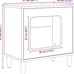 vidaXL Kattenhuis Artisanaal eiken 51 x 30 x 52 cm Bewerkt hout