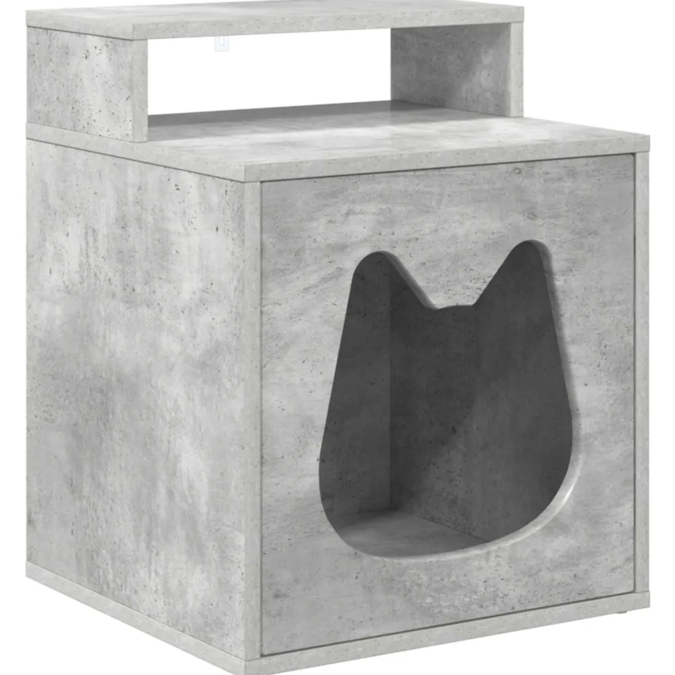 vidaXL Kattenhuis Beton 42,5 x 40 x 53,5 cm Bewerkt hout