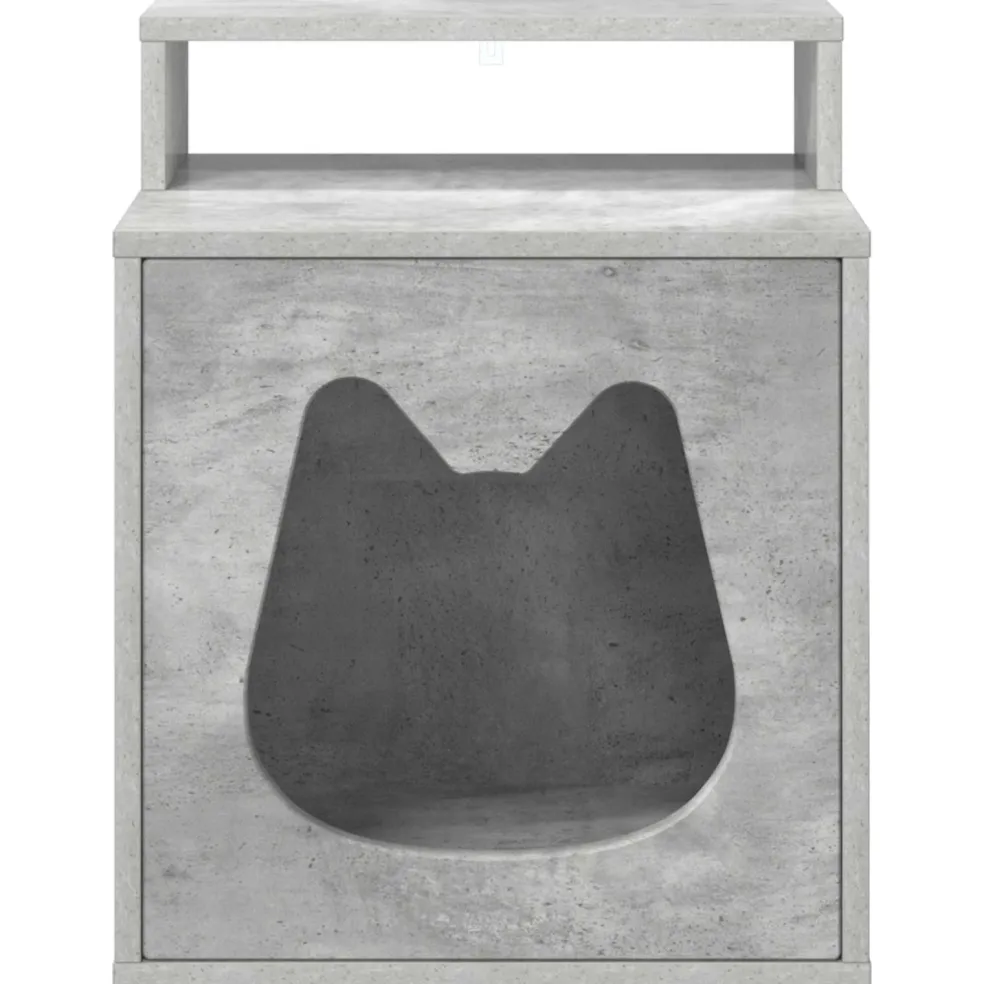 vidaXL Kattenhuis Beton 42,5 x 40 x 53,5 cm Bewerkt hout