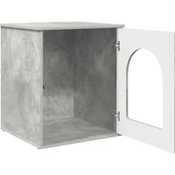 vidaXL Kattenhuis Beton 53 x 52 x 62 cm Bewerkt hout