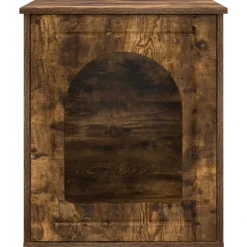 vidaXL Kattenhuis Gerookt eiken 53 x 52 x 62 cm Bewerkt hout