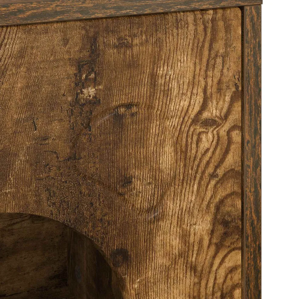 vidaXL Kattenhuis Gerookt eiken 42,5 x 40 x 53 cm Bewerkt hout
