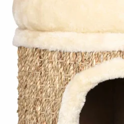 vidaXL Kattenhuis met luxe kussen 33 cm zeegras