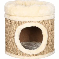 vidaXL Kattenhuis met luxe kussen 33 cm zeegras