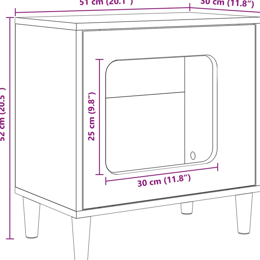 vidaXL Kattenhuis Oud hout 51 x 30 x 52 cm Bewerkt hout