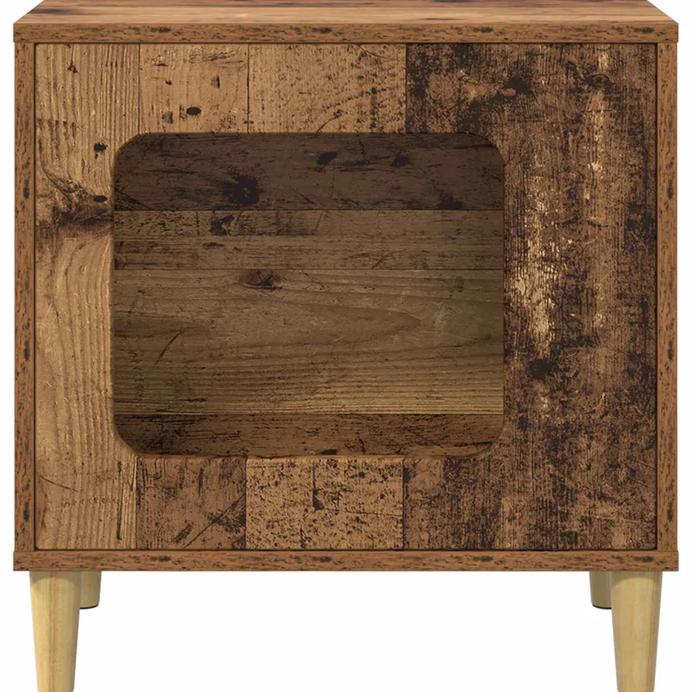 vidaXL Kattenhuis Oud hout 51 x 30 x 52 cm Bewerkt hout