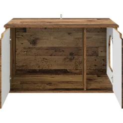vidaXL Kattenhuis Oudhout 85 x 55 x 50,5 cm Bewerkt hout