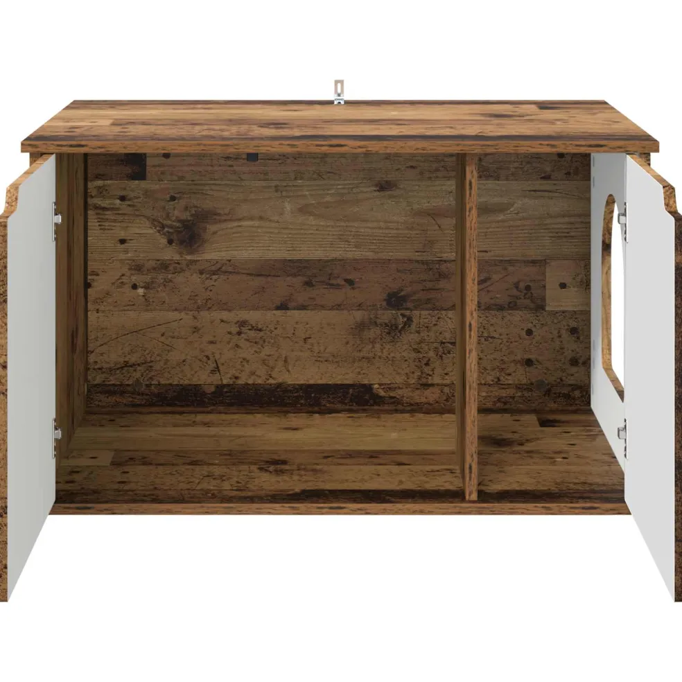vidaXL Kattenhuis Oudhout 85 x 55 x 50,5 cm Bewerkt hout