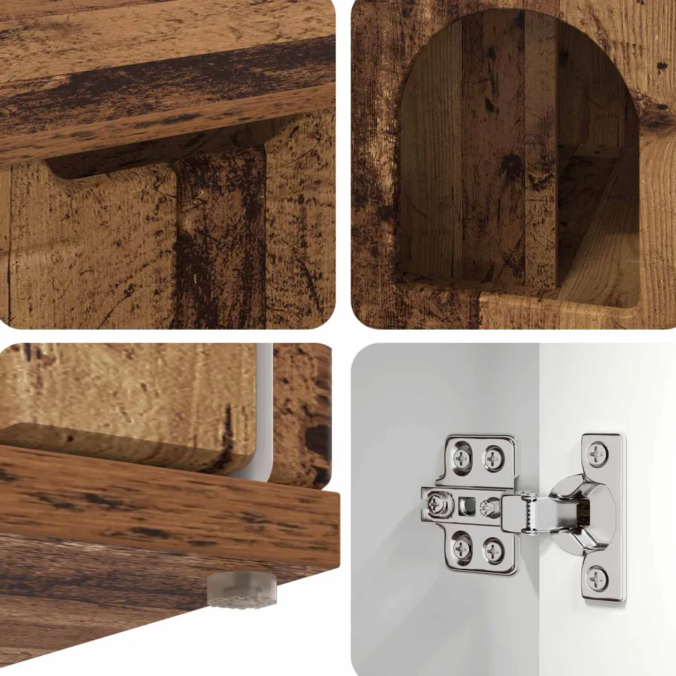 vidaXL Kattenhuis Oudhout 85 x 55 x 50,5 cm Bewerkt hout