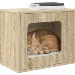 vidaXL Kattenhuis Sonoma Eiken 51 x 30 x 42,5 cm Bewerkt hout