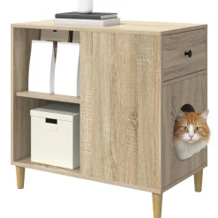 vidaXL Kattenhuis Sonoma Eiken 72 x 42,5 x 70 cm Bewerkt hout