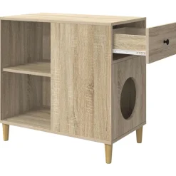 vidaXL Kattenhuis Sonoma Eiken 72 x 42,5 x 70 cm Bewerkt hout