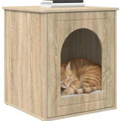 vidaXL Kattenhuis Sonoma 53 x 52 x 62 cm Bewerkt hout