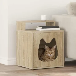 vidaXL Kattenhuis Sonoma 42,5 x 40 x 53,5 cm Bewerkt hout