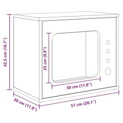 vidaXL Kattenhuis Wit 51 x 30 x 42,5 cm Bewerkt hout