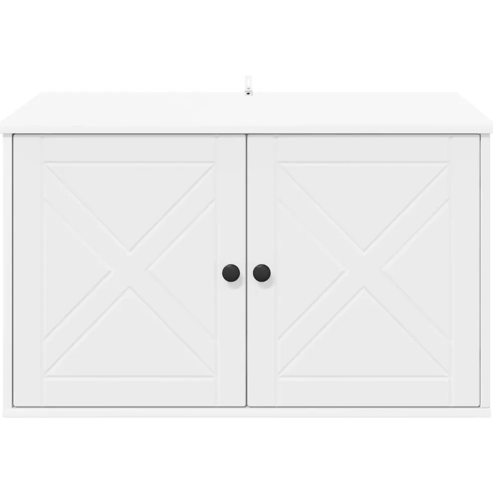 vidaXL Kattenhuis Wit 85 x 55 x 50,5 cm Bewerkt hout