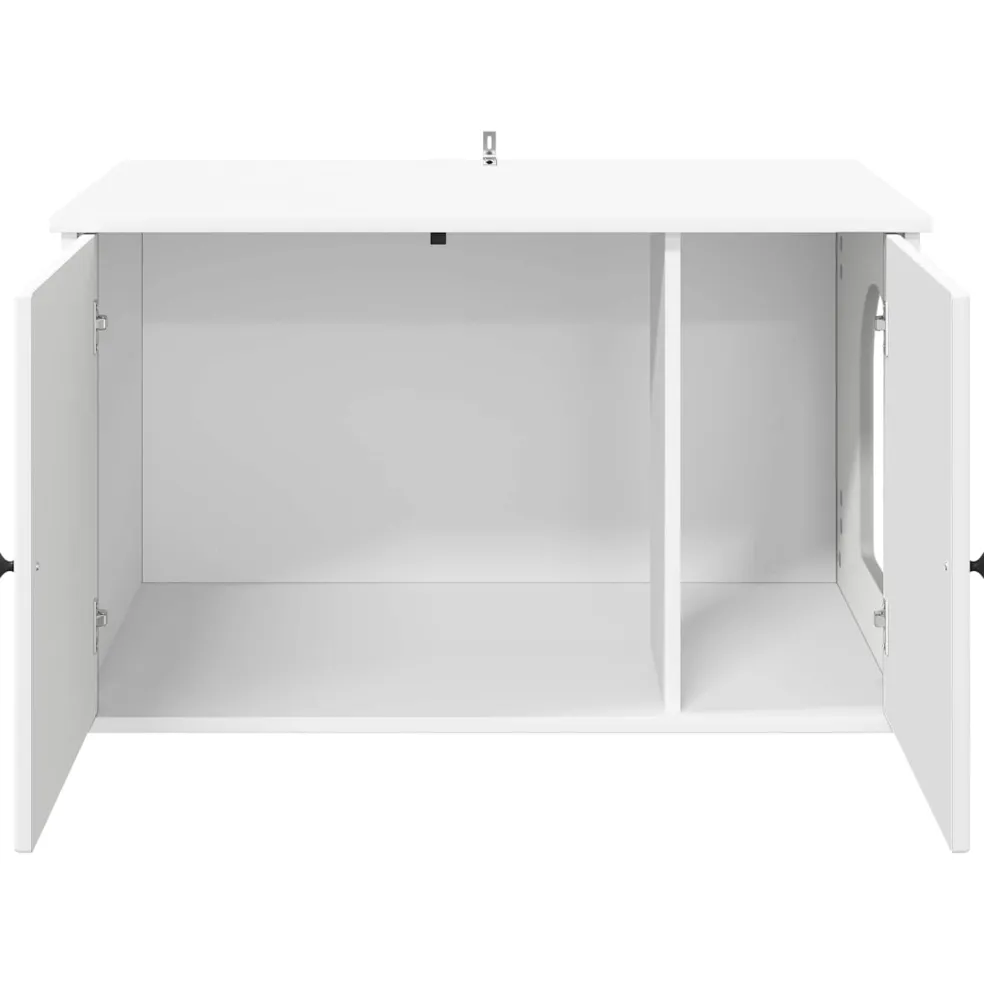 vidaXL Kattenhuis Wit 85 x 55 x 50,5 cm Bewerkt hout