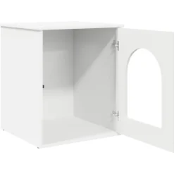 vidaXL Kattenhuis Wit 53 x 52 x 62 cm Bewerkt hout