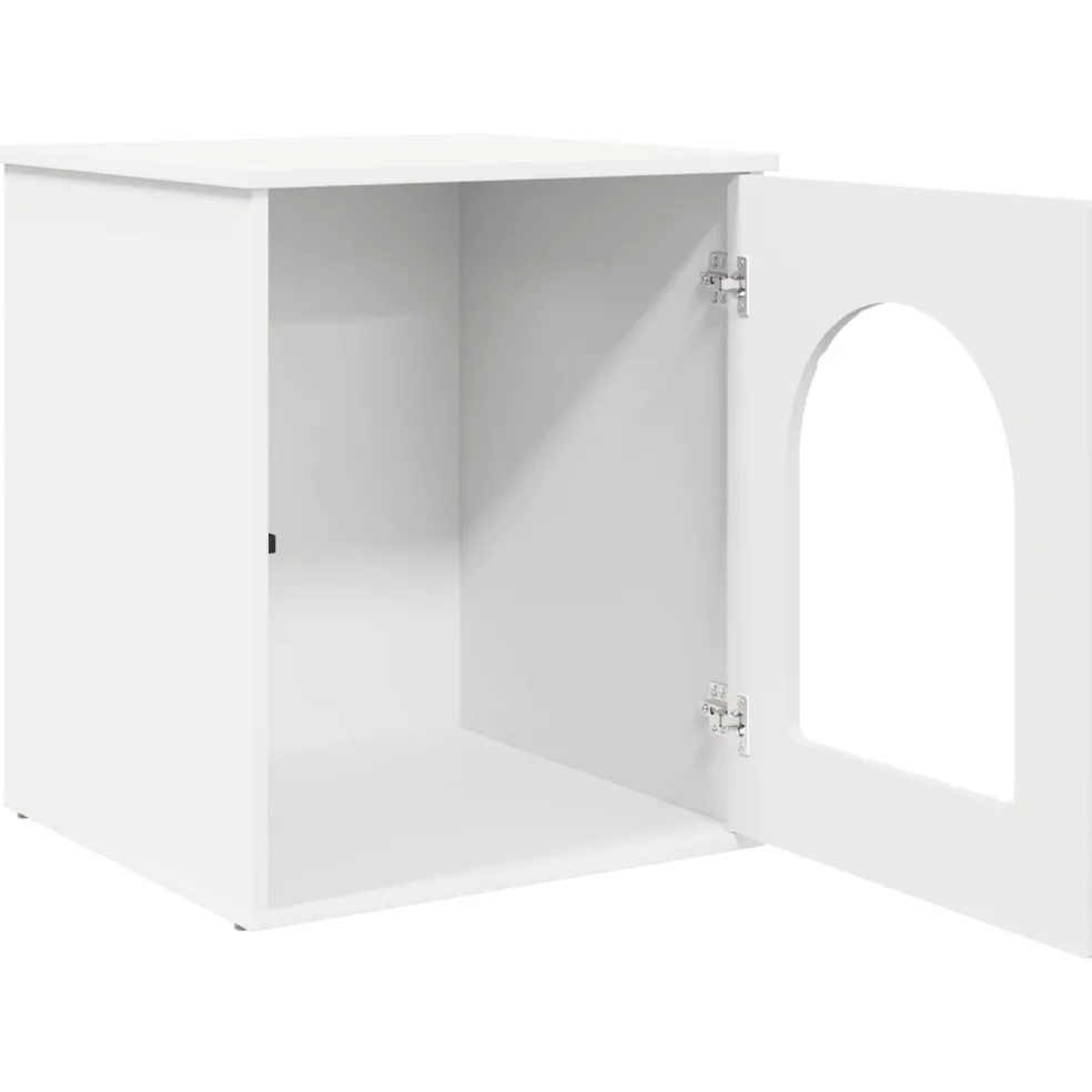 vidaXL Kattenhuis Wit 53 x 52 x 62 cm Bewerkt hout