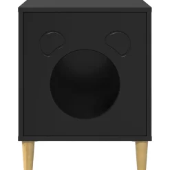 vidaXL Kattenhuis Zwart 42,5 x 40 x 53 cm Bewerkt hout