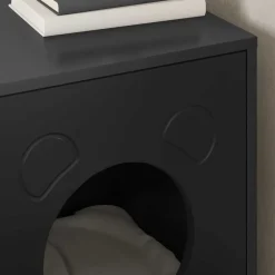 vidaXL Kattenhuis Zwart 42,5 x 40 x 53 cm Bewerkt hout