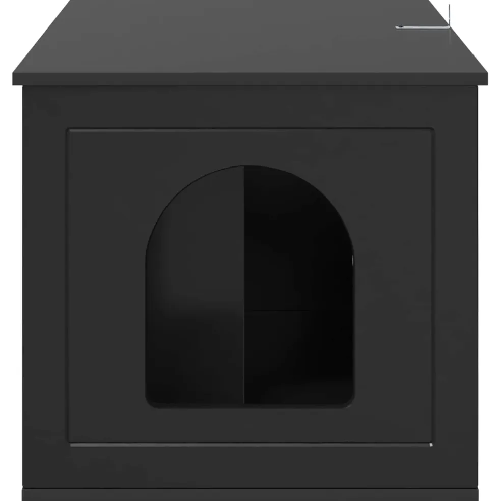 vidaXL Kattenhuis Zwart 85 x 55 x 50,5 cm Bewerkt hout