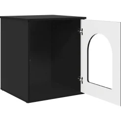 vidaXL Kattenhuis Zwart 53 x 52 x 62 cm Bewerkt hout