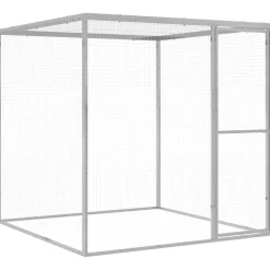 vidaXL Kattenkooi 1,5x1,5x1,5 m gegalvaniseerd staal