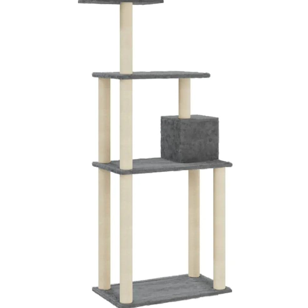 vidaXL Kattenkrabpaal met sisal krabpalen 147 cm donkergrijs