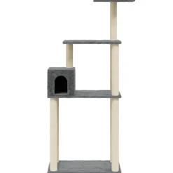 vidaXL Kattenkrabpaal met sisal krabpalen 147 cm donkergrijs