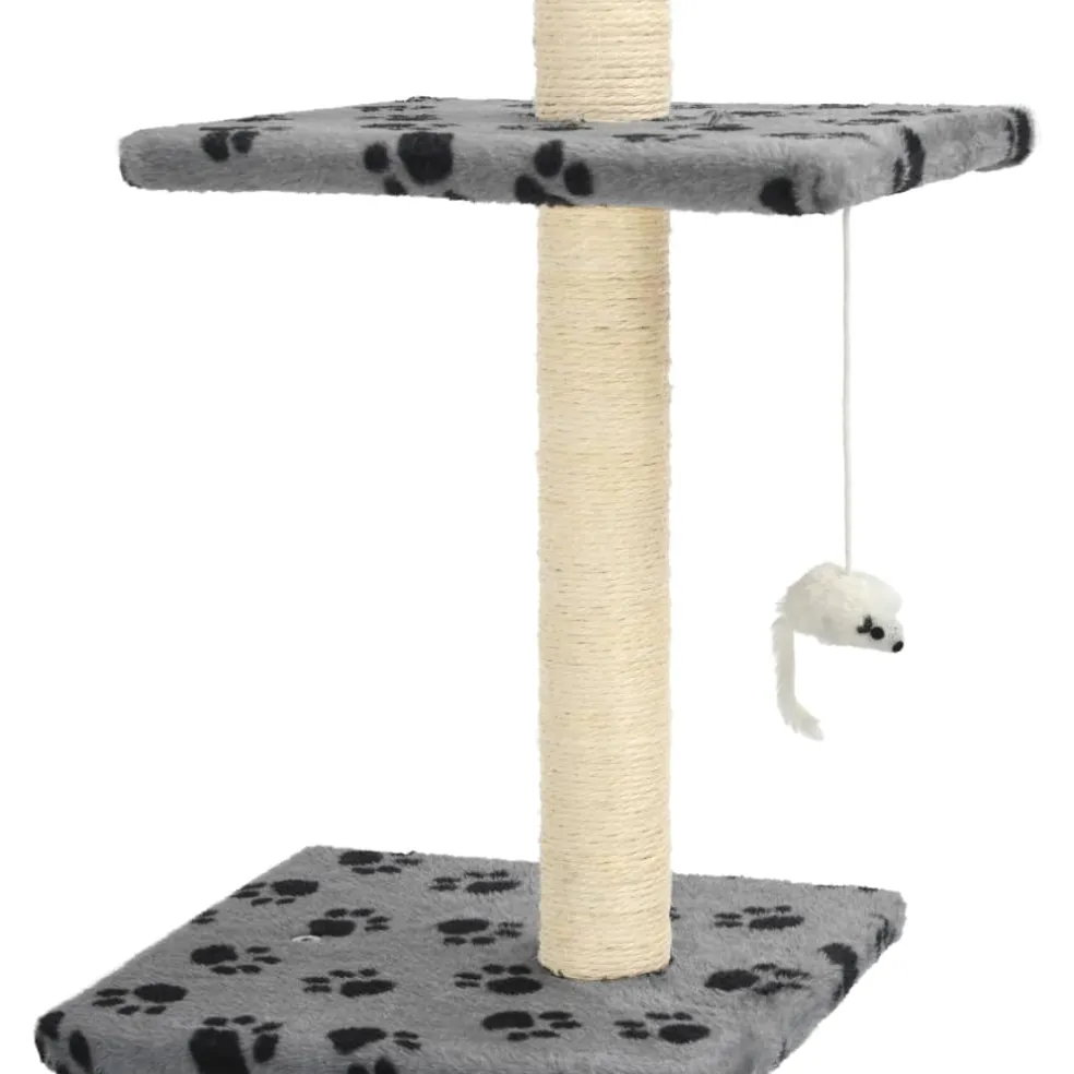 vidaXL Kattenkrabpaal met sisalpalen 260 cm pootafdrukken grijs