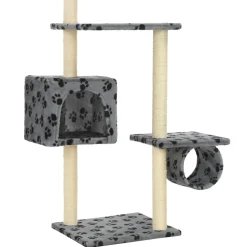 vidaXL Kattenkrabpaal met sisalpalen 260 cm pootafdrukken grijs