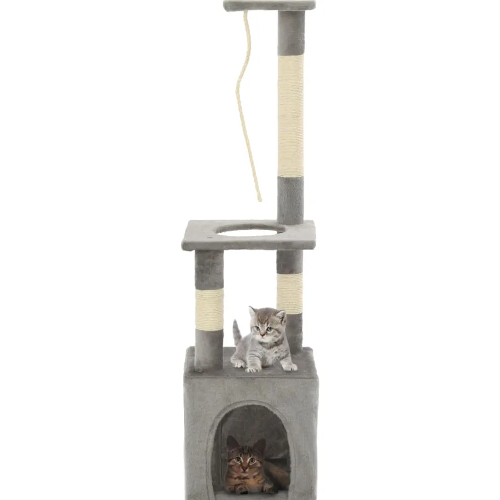 vidaXL Kattenkrabpaal met sisal krabpalen 109 cm grijs