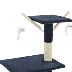 vidaXL Kattenkrabpaal met sisal krabpalen 138 cm donkerblauw