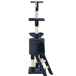 vidaXL Kattenkrabpaal met sisal krabpalen 138 cm donkerblauw